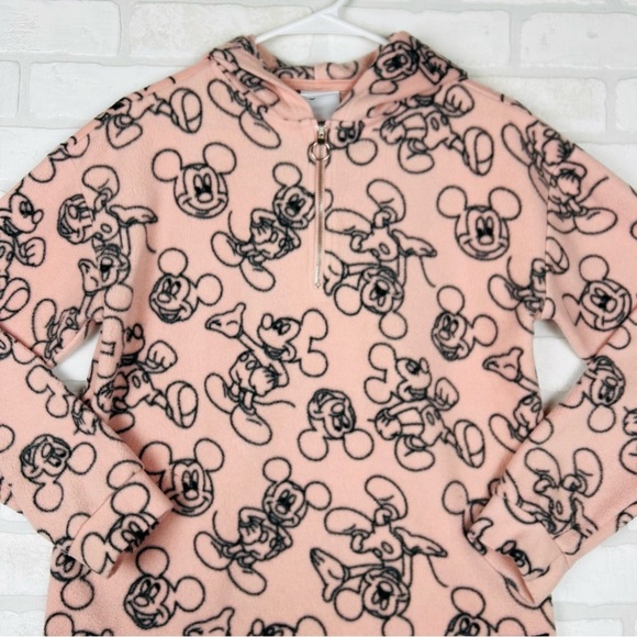 Mickey Mouse Disney Junior's Fleece Hoodie 1/4 Zip Pullover Casual Size Small - Picture 3 of 14